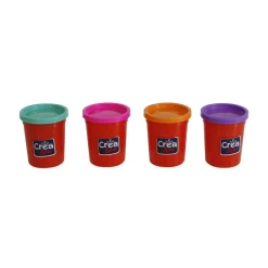 4 pots de pâte à modeler couleurs vives