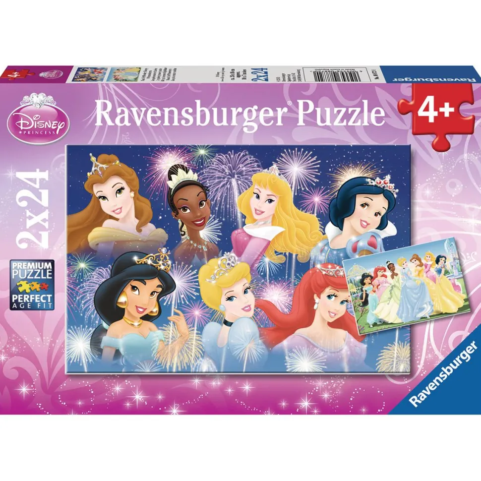 2 puzzles 24 pièces Princesses réunies