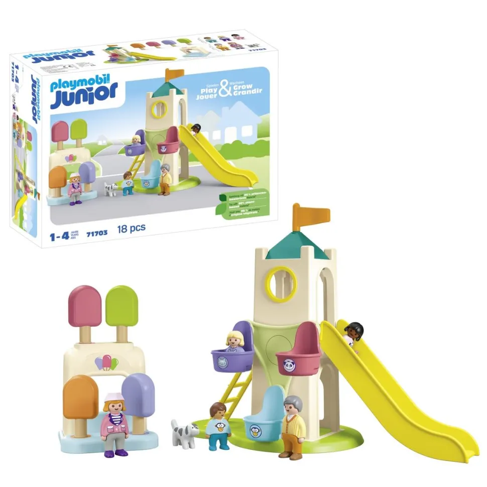 Aire de jeu avec toboggan géant Playmobil Junior 71703
