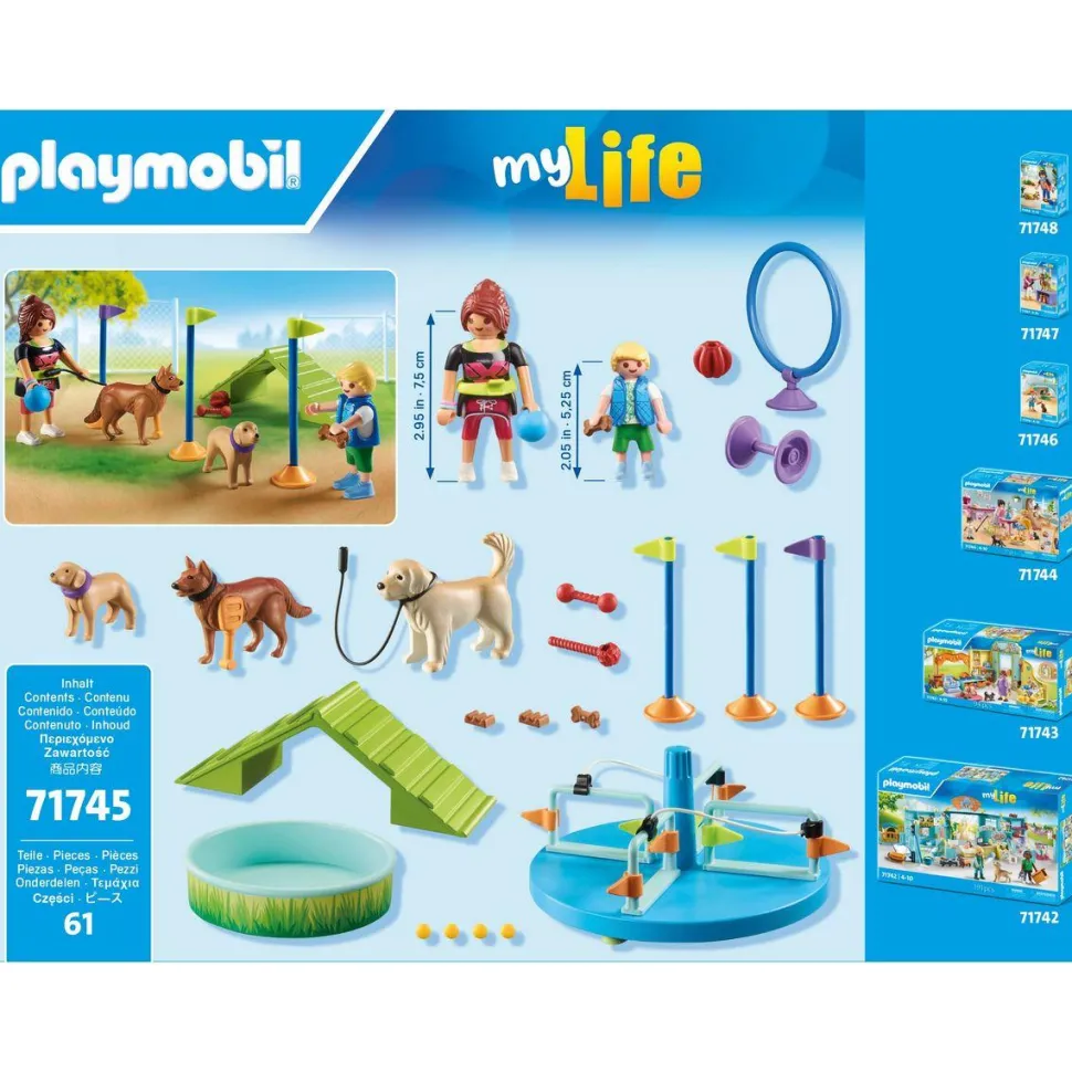 Aire de jeux pour chiens et personnages Playmobil My Life 71745