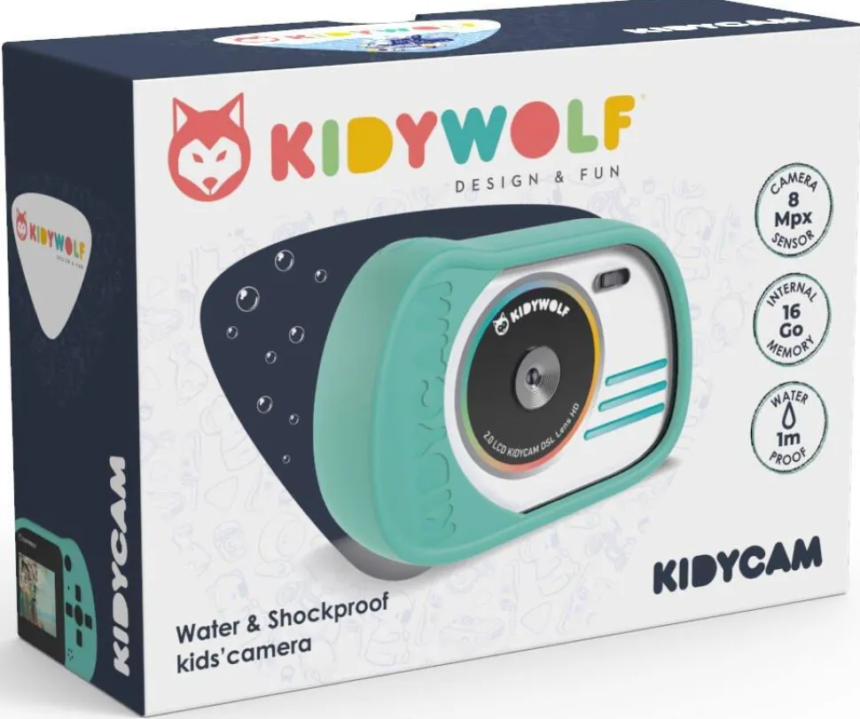Appareil photo étanche turquoise Kidicam Kidywolf