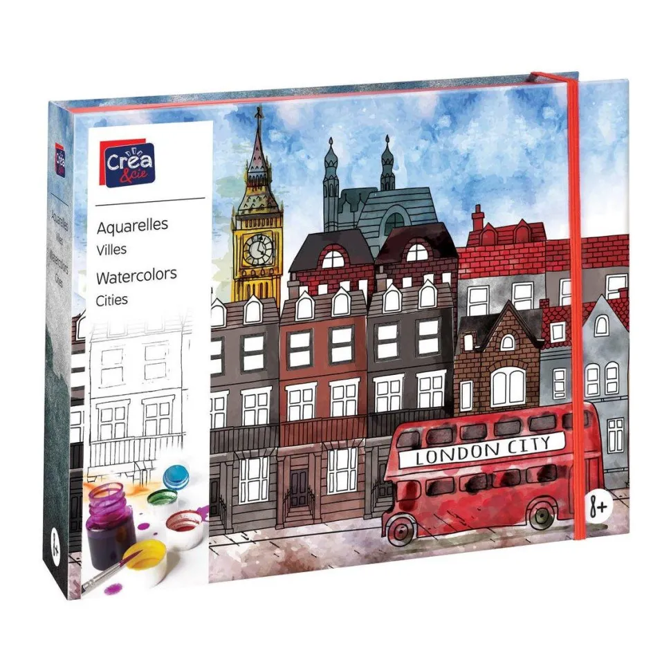 Aquarelle jolies villes