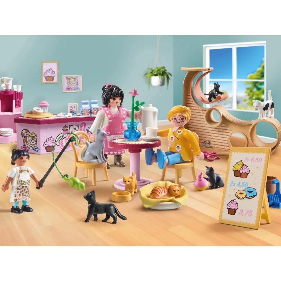 Bar à chats avec 6 chats et personnages Playmobil My Life 71744