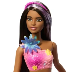 Barbie Sirène fleurs magique brune
