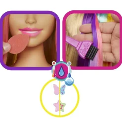 Barbie Ultra chevelure - Tête à coiffer blonde mèches arc-en-ciel