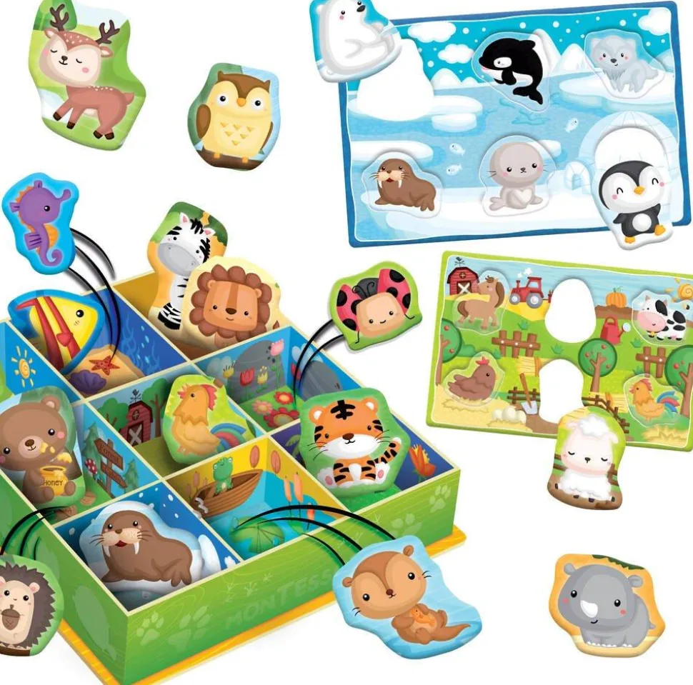 Boîte Montessori Baby Avec 67 Pièces Et Compartiments