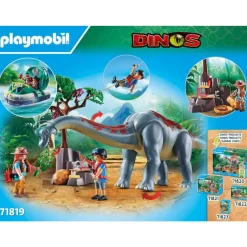Brachiosaure, explorateurs, aéroglisseur Playmobil Dinos 71819