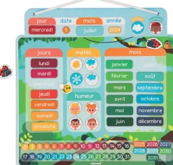 Calendrier magnétique apprentissage du temps et de l'heure