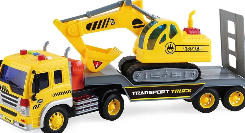 Camion transporteur de véhicule de chantier
