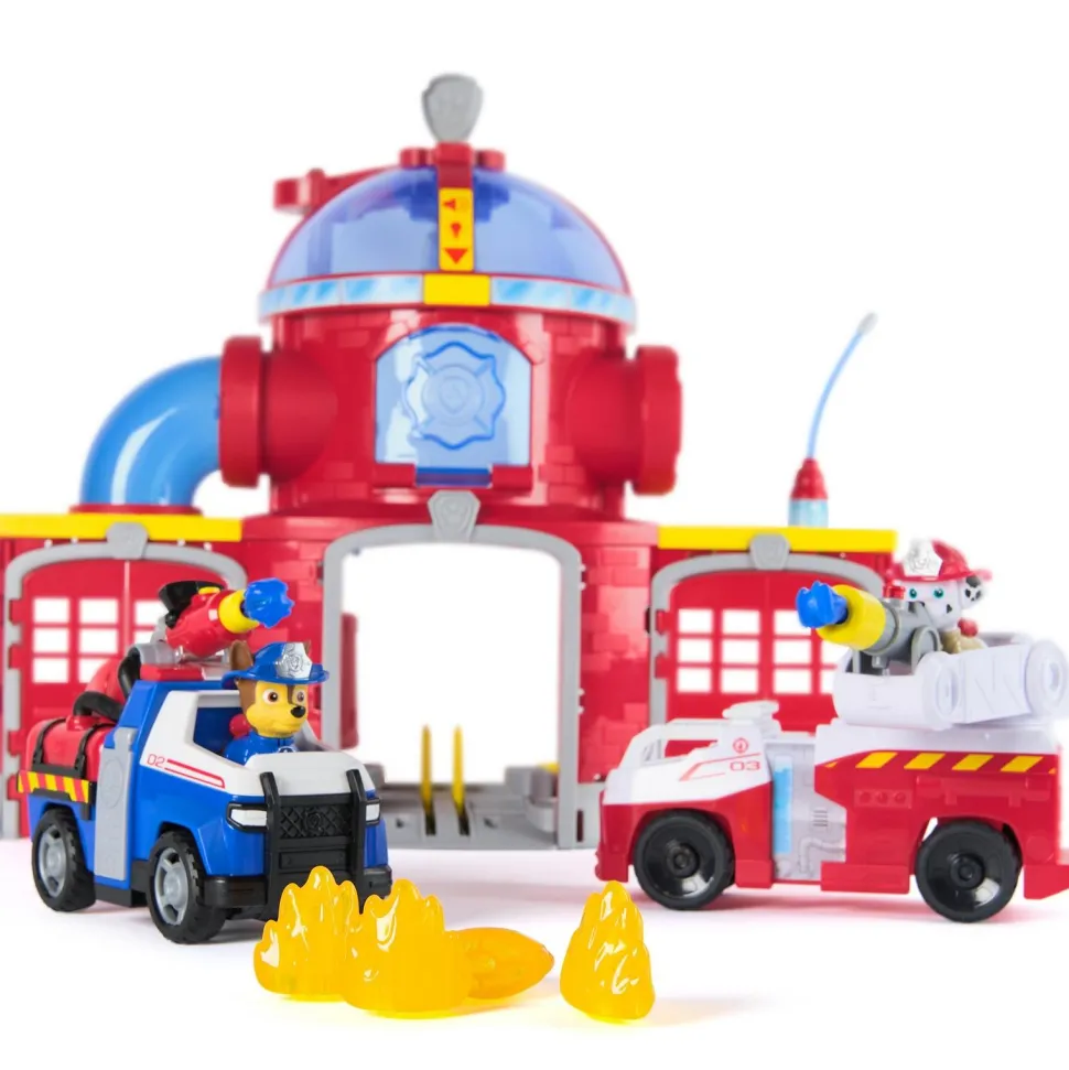 Caserne de pompiers Pat Patrouille et 2 véhicules fire rescue