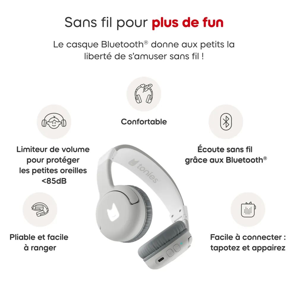 Casque Tonies Bluetooth Gris Lune