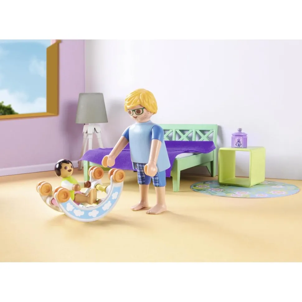 Chambre de parents avec berceau suspendu Playmobil My life 71609
