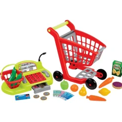Chariot de supermarché pour enfants, caisse enregistreuse et accessoires