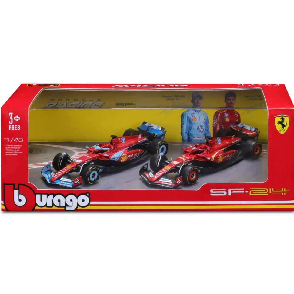 Coffret 1/43 2 voitures de courses F1 Scuderia Ferrari 2024
