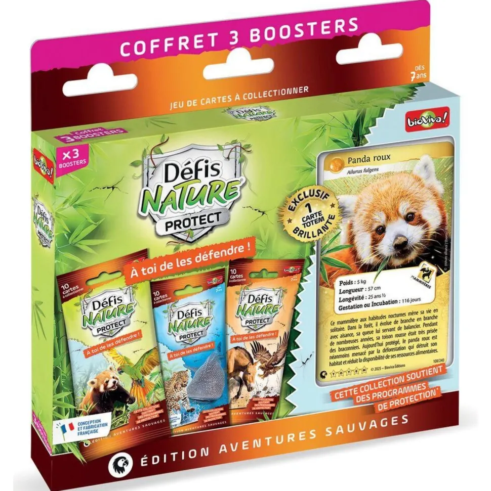 Coffret 3 boosters Défi Nature protect Panda Roux