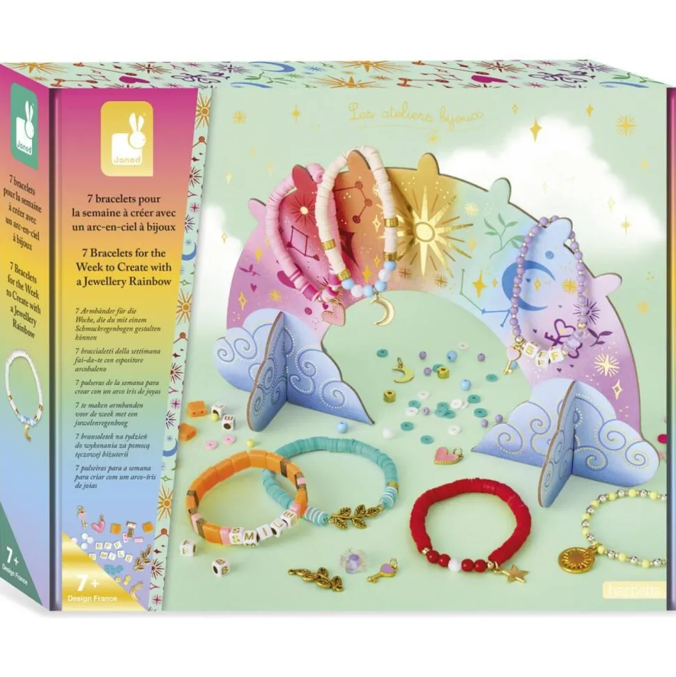 Coffret 7 bracelets à créer avec un arc-en-ciel de bijoux
