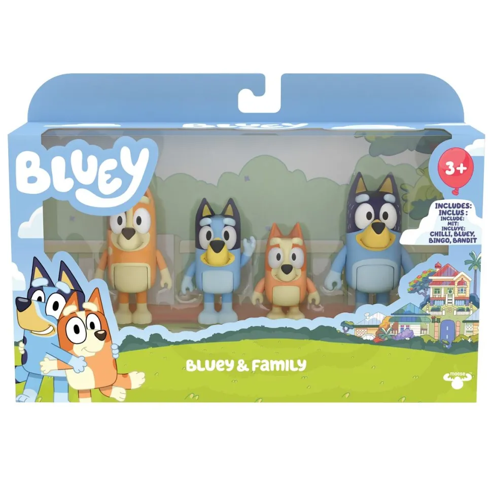 Coffret 4 figurines Bluey et sa famille