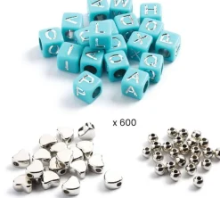 Coffret 1000 perles alphabet argent