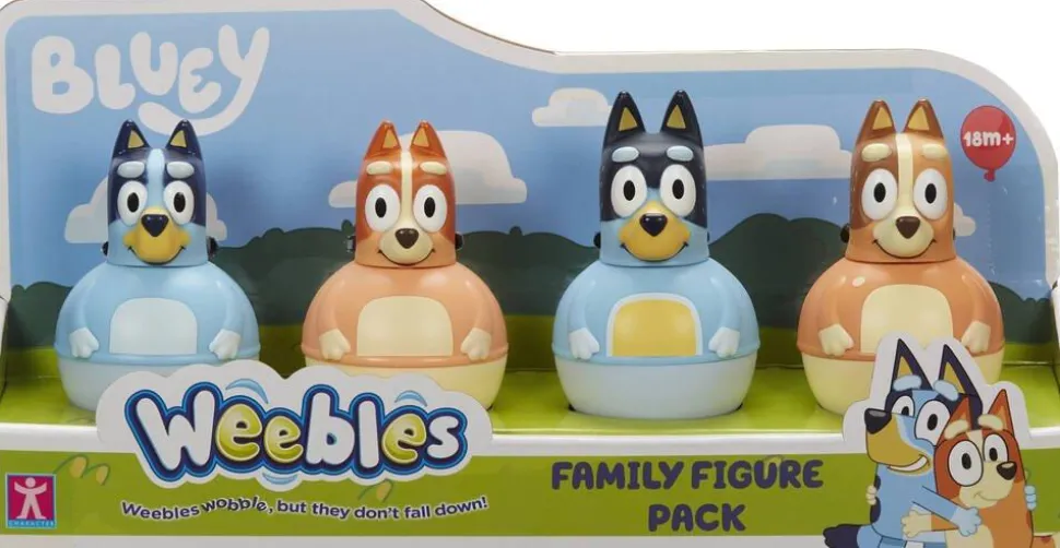 Coffret 4 Personnages culbuto Bluey