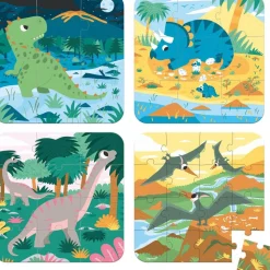 Coffret 4 puzzles Dinosaures