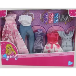 Coffret vêtements - 5 tenues pour poupée mannequin