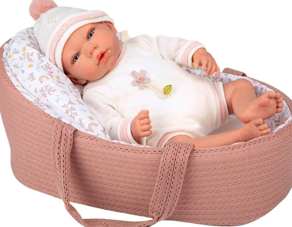 Couffin Tricot En Laine Cerise & Capucine