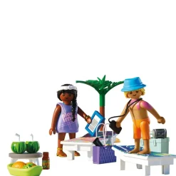 Couple vacanciers à la plage et transats Playmobil My Life 71908