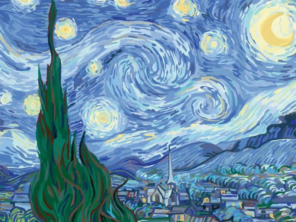 CreArt Peinture aux numéros - Van Gogh La nuit étoilée 30x40 cm