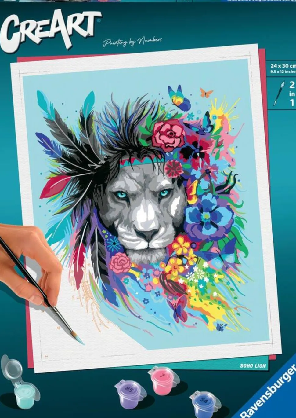 CreArt Peinture aux numéros - Grand Colorfull Boho Lion