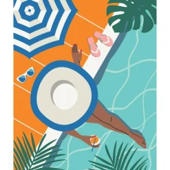 CreArt Peinture aux numéros Pool Time 24x30 cm