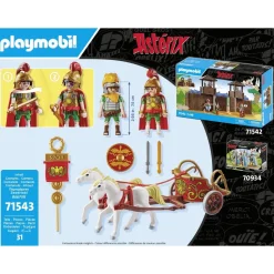 César avec char et chevaux Playmobil Astérix 71543