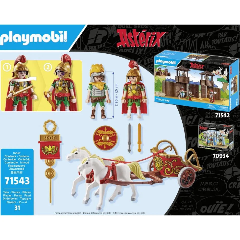 César avec char et chevaux Playmobil Astérix 71543