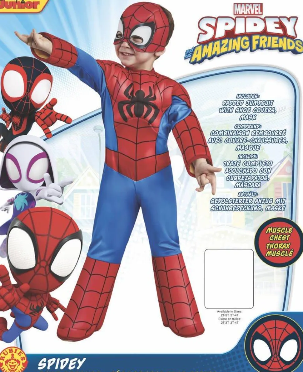 Déguisement Luxe Spidey, Amazing Friends - Taille 3-4 Ans