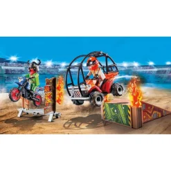 Duo de cascadeurs avec quad et moto PLAYMOBIL MY LIFE 71808