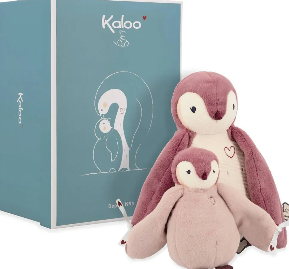 Duo De Peluches Manchots Roses Doux Et Rassurants Avec Rubans En C