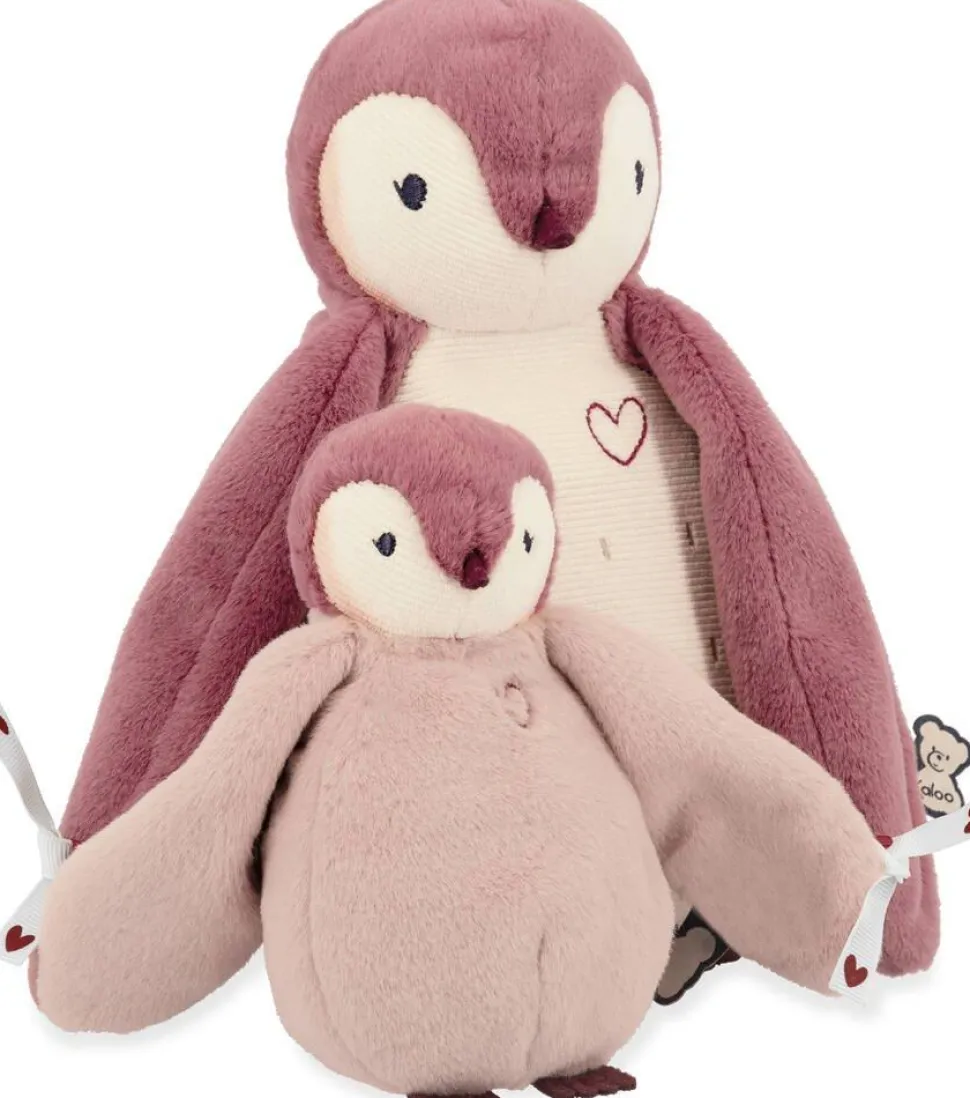Duo De Peluches Manchots Roses Doux Et Rassurants Avec Rubans En C