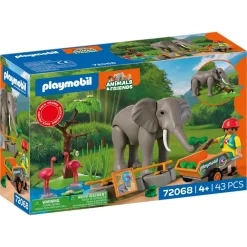 Eléphant et soigneur animalier Playmobil Animal & Friends 72068