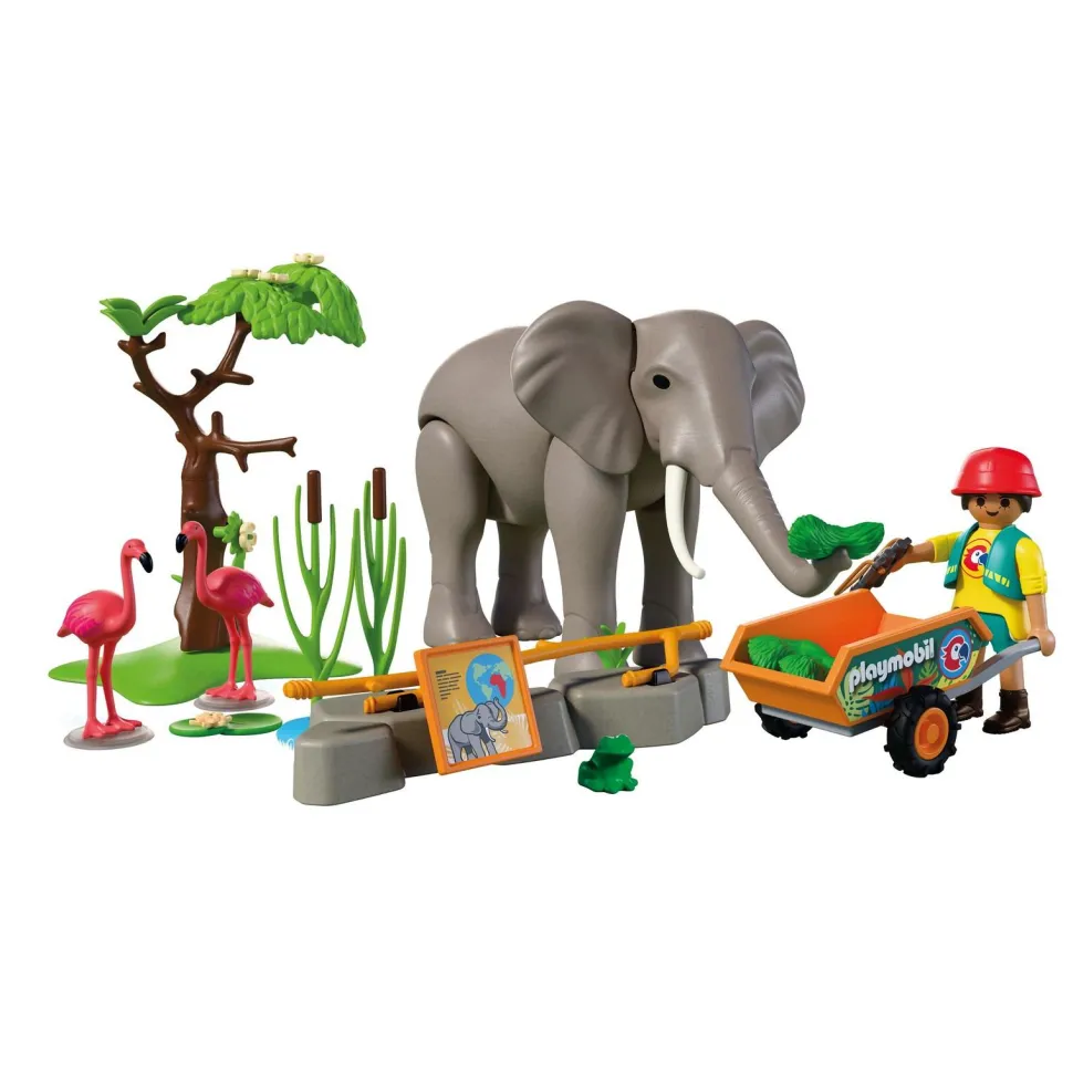 Eléphant et soigneur animalier Playmobil Animal & Friends 72068