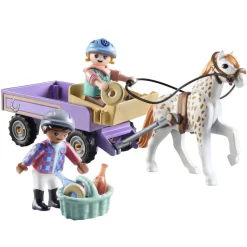 Enfants avec calèche et poney Playmobil Horses of Waterfall 71496