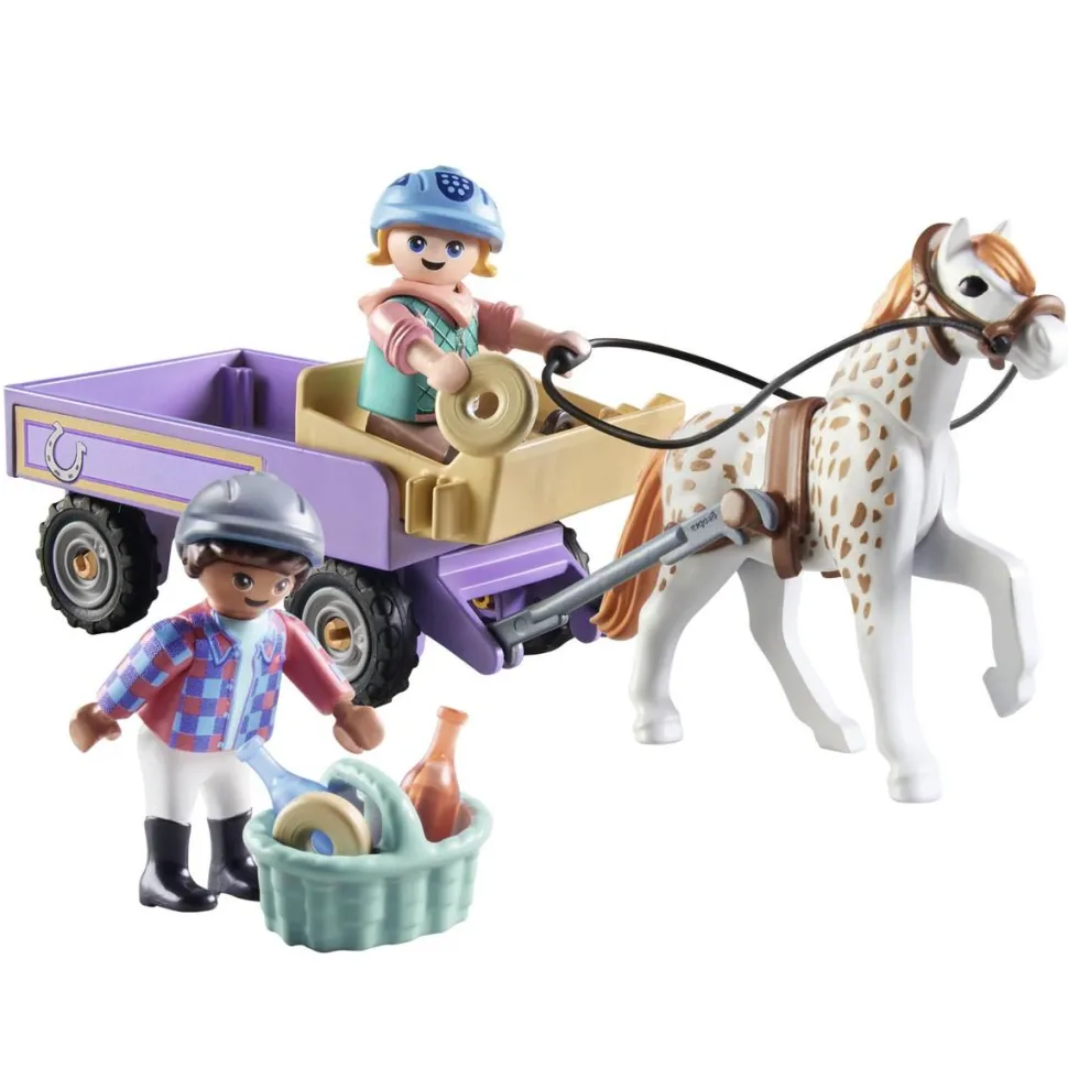 Enfants avec calèche et poney Playmobil Horses of Waterfall 71496