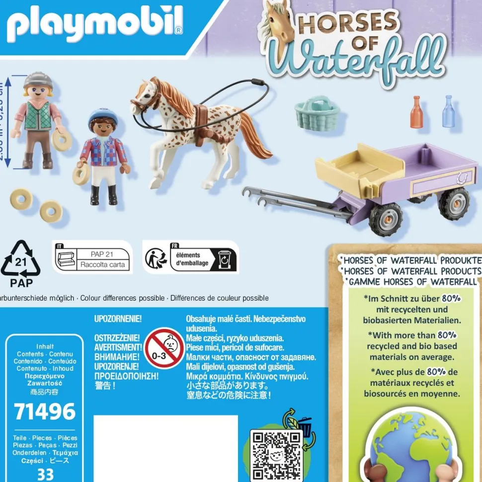 Enfants avec calèche et poney Playmobil Horses of Waterfall 71496