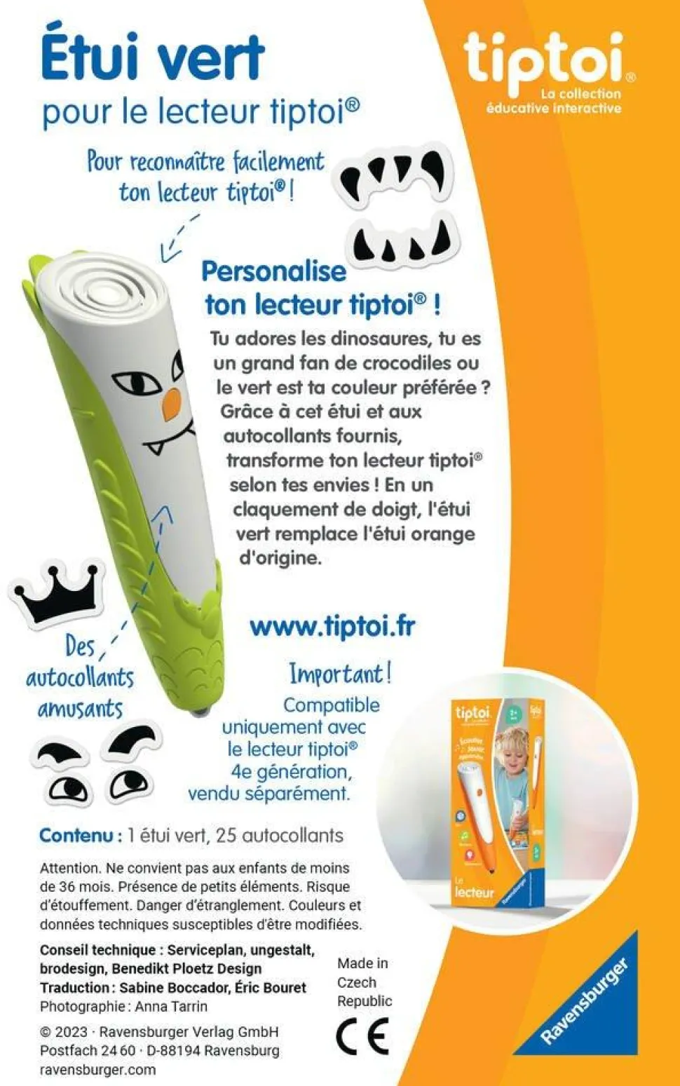 Etui vert pour stylo interactif Tip Toi