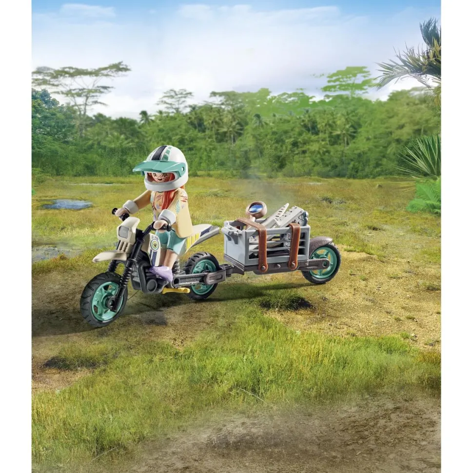 Explorateur avec moto et tyrannosaure - Playmobil Dinos 71524