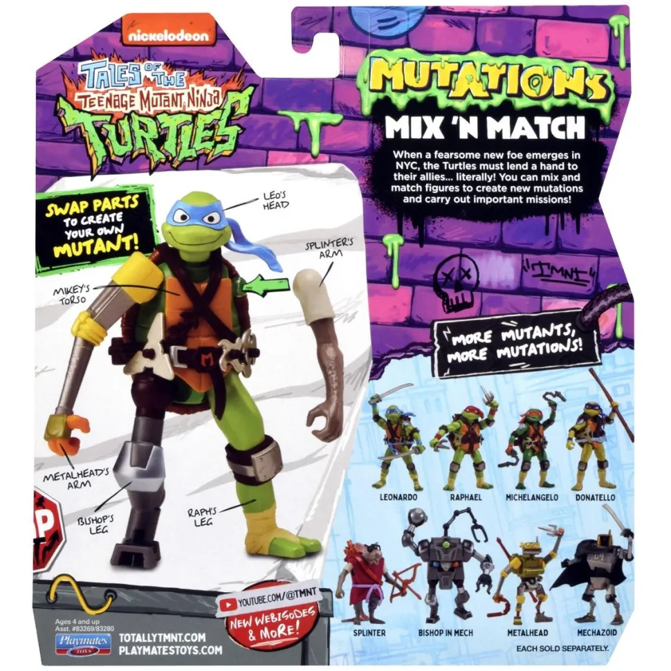 Figurine articulée 12 cm Tortues Ninja mutations Mix & Match - Leonardo