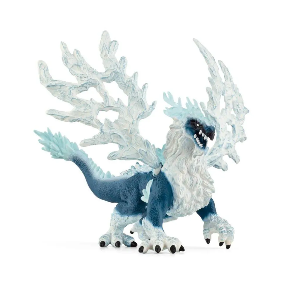 Figurine Dragon De Glace / Eldrador Avec Ailes Argentées