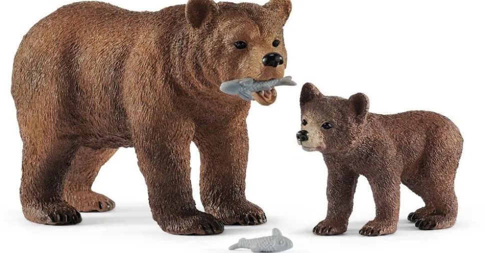 Figurines Maman Grizzly Avec Ourson - Détails