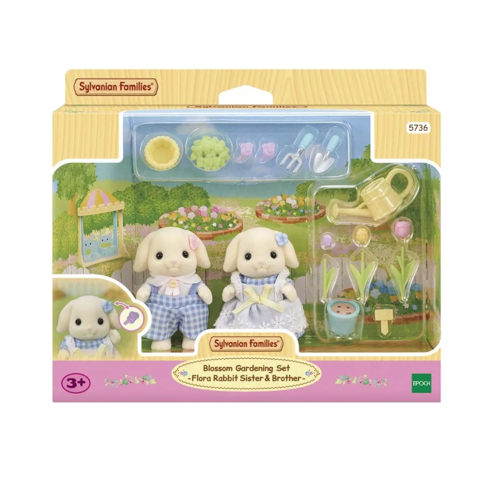 Frère Et Sœur Lapin Bélier - Sylvanian Families 5736 - Ensemble De Jardin