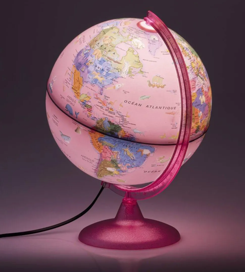 Globe Lumineux Zoo Rose 25 Cm