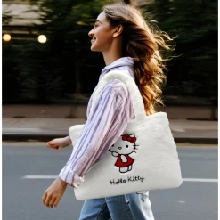 Grand sac bandoulière en peluche Hello Kitty