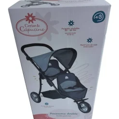 Grande poussette double 3 roues